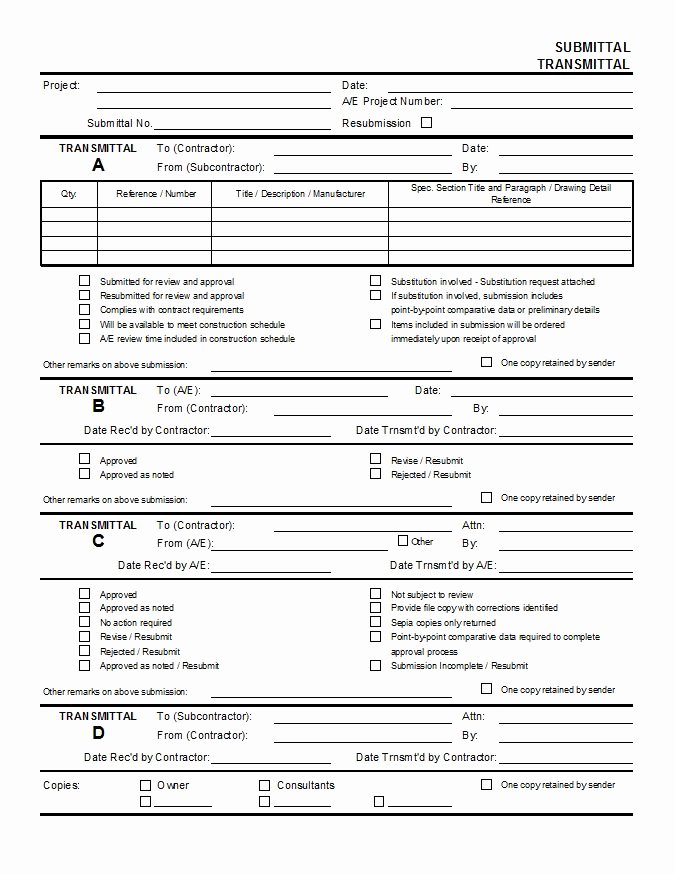 Construction Transmittal Template Best Of Submittal Transmittal Cms