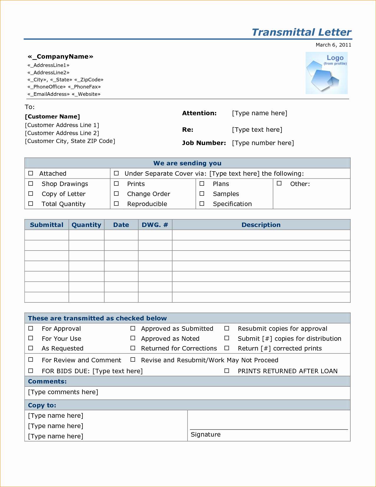 Construction Transmittal Template Lovely 23 Of Transmittal Sheet Template