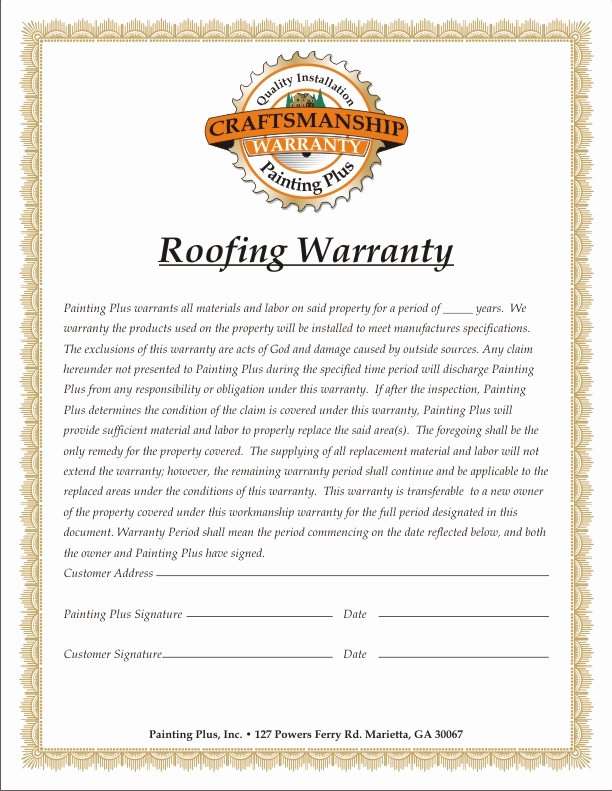 Construction Warranty Template Best Of Warranty Painting Plus