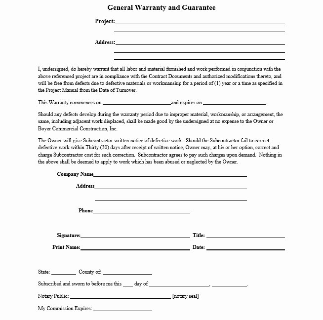 Construction Warranty Template Unique Professional New Construction Home Warranty Template