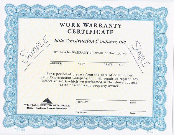 Construction Warranty Template Unique Warranty Elite Construction