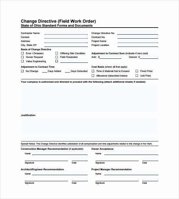 Construction Work order Template Elegant 6 Sample Construction Work order forms – Pdf