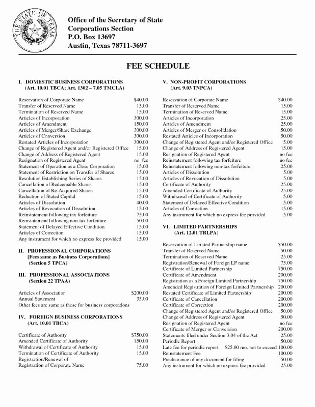 Consultant Fee Schedule Template Lovely Consultant Fee Schedule Template