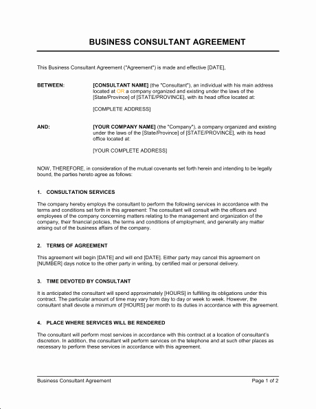 Consultant Fee Schedule Template New Consulting Agreement Template