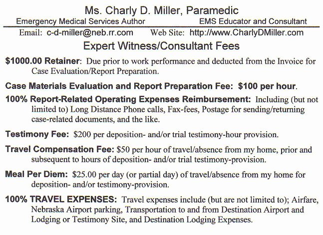 Consultant Fee Schedule Template New Expert Witness Fee Schedule