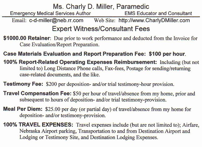 Consultant Fee Schedule Template New Expert Witness Fee Schedule