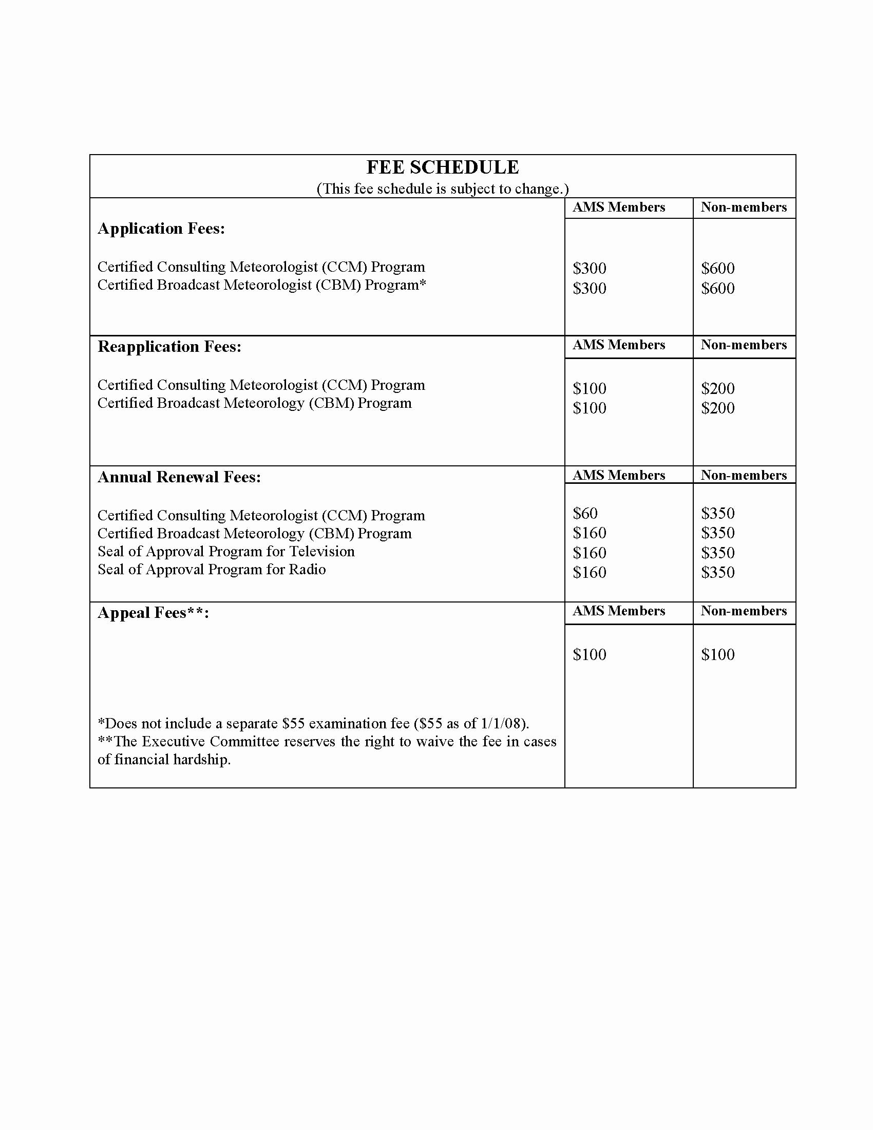 Consultant Fee Schedule Template Unique Expert Witness Fee Schedule