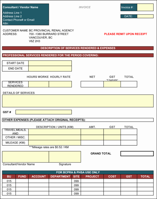 Consulting Invoice Template Word Elegant Contractor Invoice Template 6 Printable Contractor Invoices