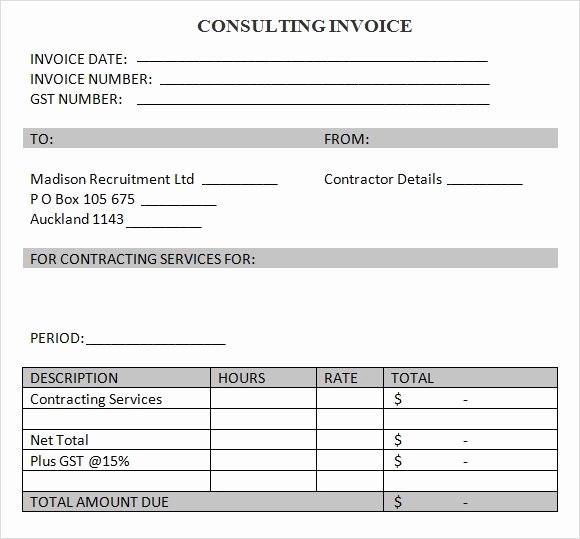 Consulting Invoice Template Word Fresh Sample Consulting Invoice 8 Documents In Word Pdf