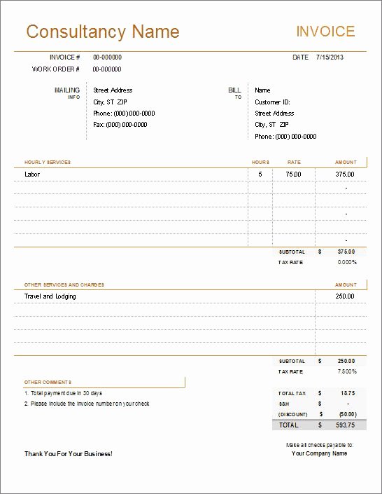 Consulting Invoice Template Word Unique 68 Best Images About Free Excel Templates On Pinterest