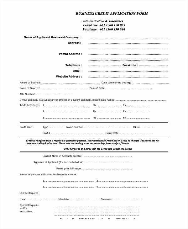 Consumer Credit Application form Fresh Sample Credit Application 11 Examples In Pdf Word