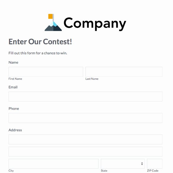 Contest Entry form Template Elegant eventbrite Alternative Simple event Management