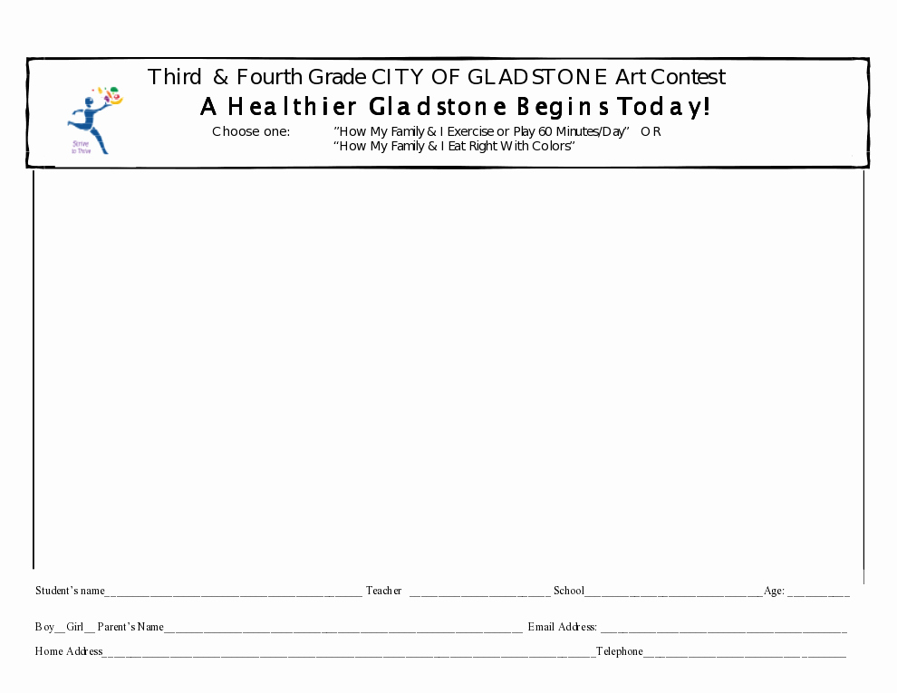 Contest Entry form Template Unique Gladstone Arts Page February 2012