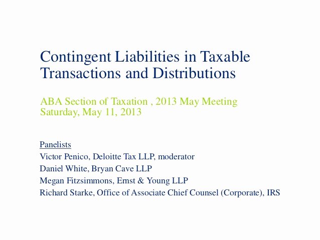 Contingency Contract Aba Lovely May 2013 Aba Panel Contingent Liabilities 2013 05 10