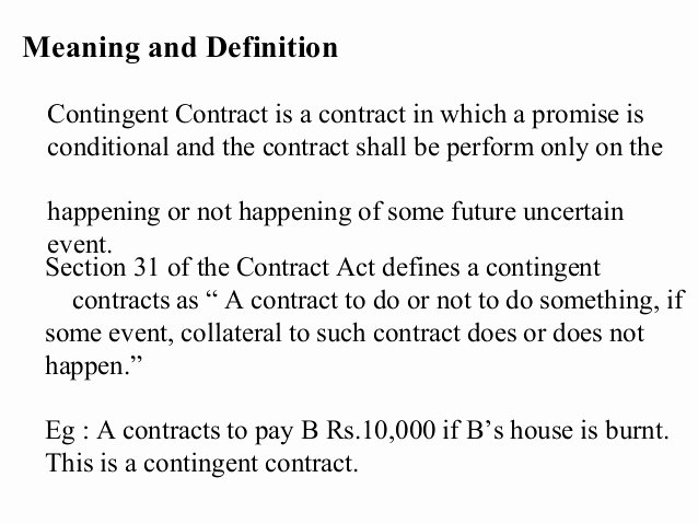 Contingency Contract Example Awesome Contingent Contract