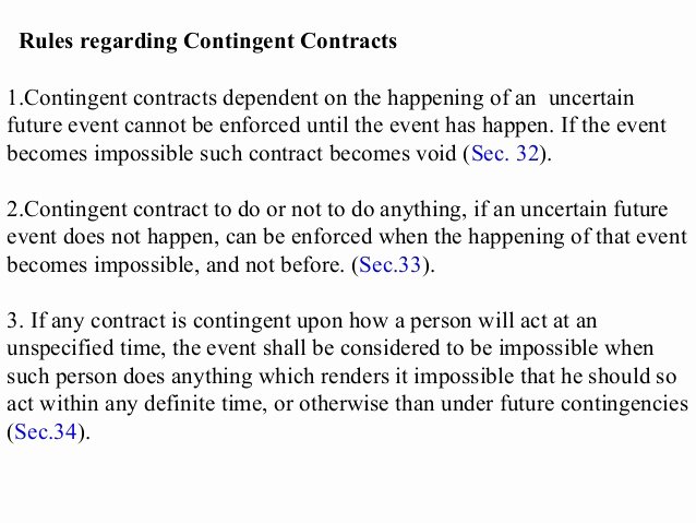 Contingency Contract Example Awesome Contingent Contract