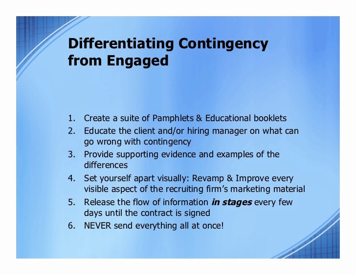 Contingency Contract Examples Elegant Transitioning to Engaged From Contingency