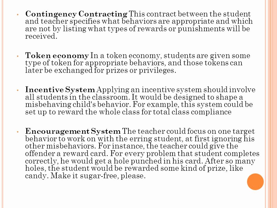 Contingency Contracting Example Beautiful Classroom Management Philosophies Ppt Video Online