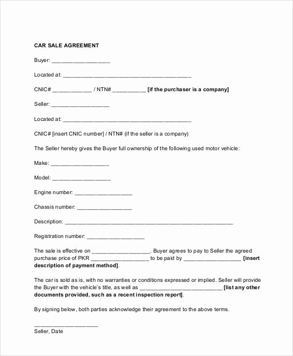 Contract for Buying A Car Elegant 11 Sample Vehicle Sales Contracts