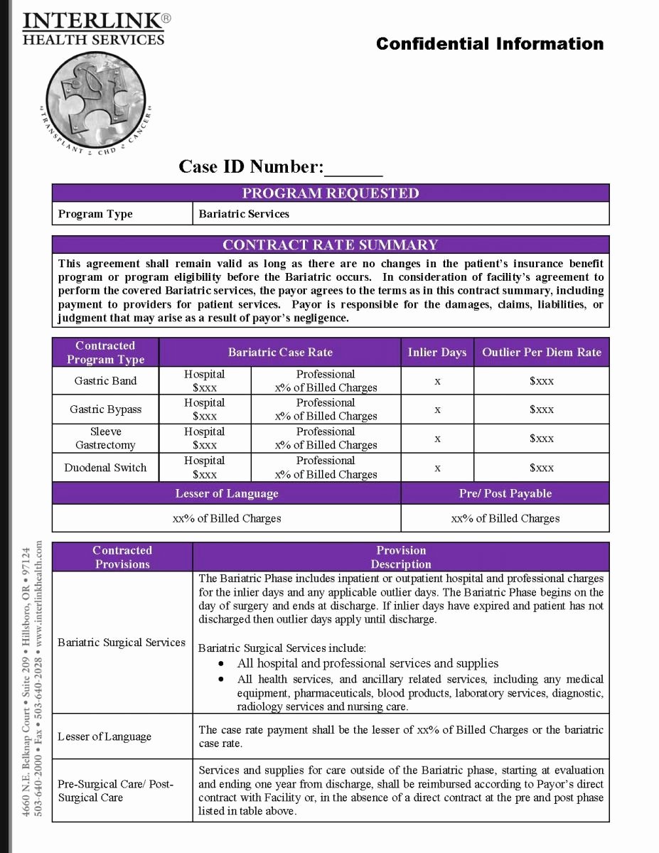 Contract Summary Template Best Of Interlink Health Contract Overview Sample