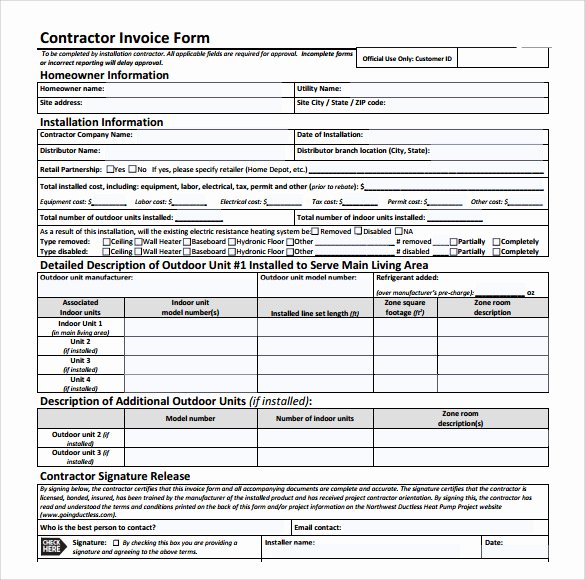 Contractor Invoice Template Excel Beautiful 14 Contractor Invoice Templates Download Free Documents