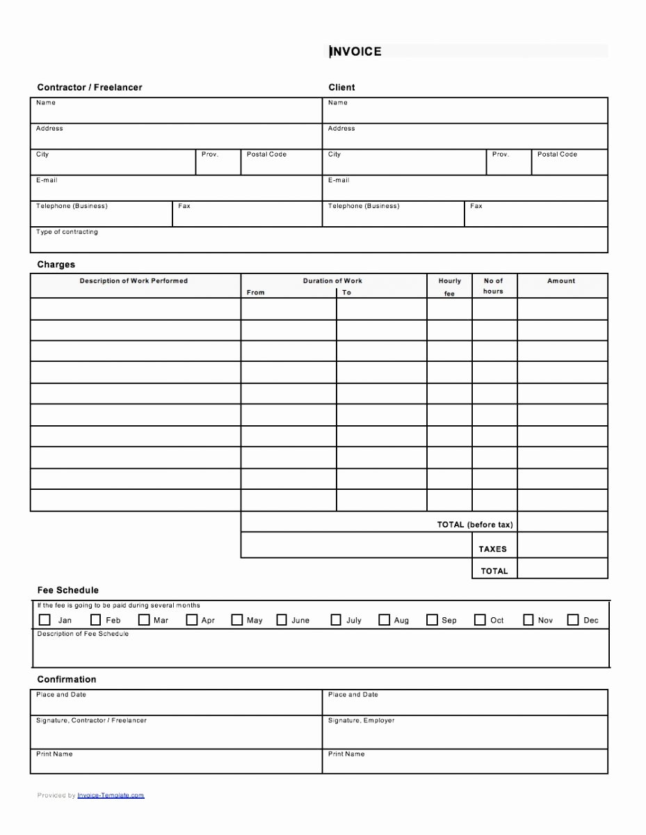 Contractor Invoice Template Excel Best Of 29 Contractor Invoice Templates for Microsoft Word &amp; Excel
