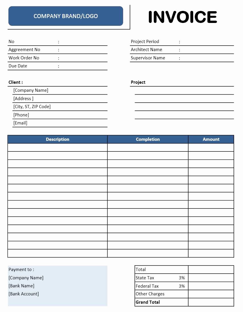 Contractor Invoice Template Excel Fresh Contractor Invoice Template Excel Templates