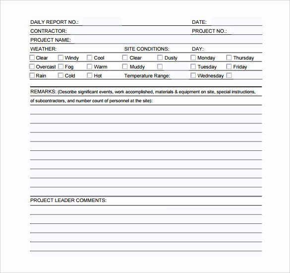 Contractors Daily Log Book Best Of 24 Daily Construction Report Templates Pdf Google Docs