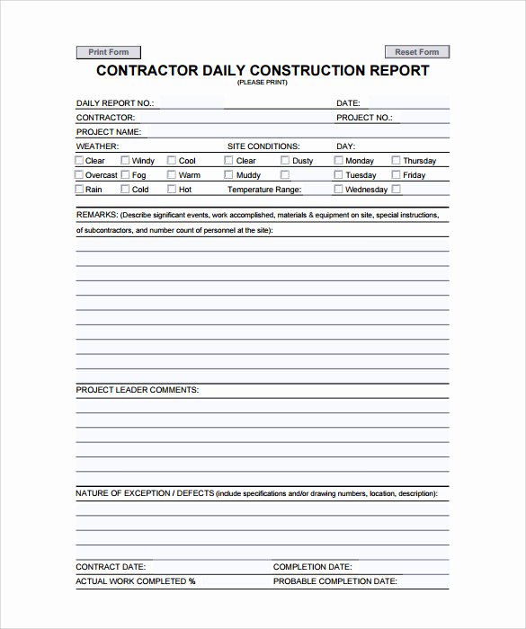 Contractors Daily Log Book Luxury 17 Sample Daily Reports