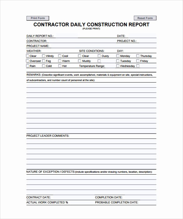 Contractors Daily Log Book Luxury 17 Sample Daily Reports