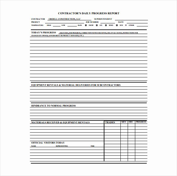 Contractors Daily Log Book Unique Daily Log Template for Construction