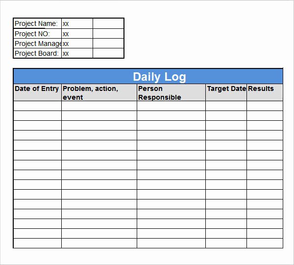 Contractors Daily Log Book Unique Sample Daily Log Template 15 Free Documents In Pdf Word
