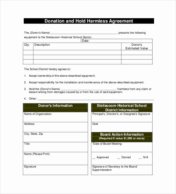 Contracts for Sperm Donors Template Fresh Hold Harmless Agreement 32 Download Documents In Pdf