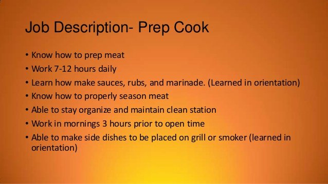 Cook Description for Resume Awesome Restaurant Idea