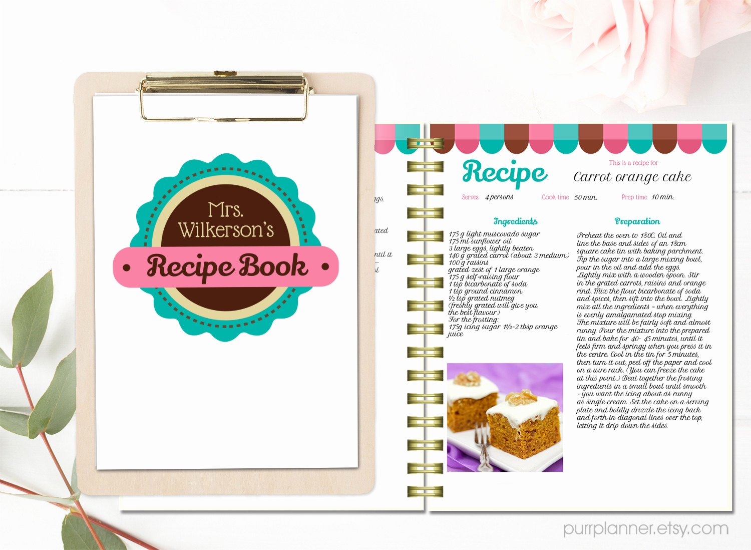 Cookbook Template Pages Fresh Personalized Recipe Book Template Editable Recipe Pages and