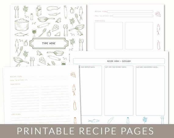 Cookbook Template Pages New Diy Custom Recipe Binder Cookbook Printable Pages 40