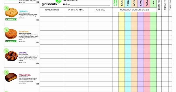 Cookie order form Template Beautiful 32 Girl Scout Cookies order form Again Another Example