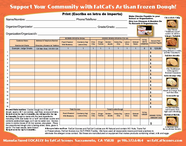 Cookie order form Template Lovely Best S Of Create Fundraiser order form Fundraiser