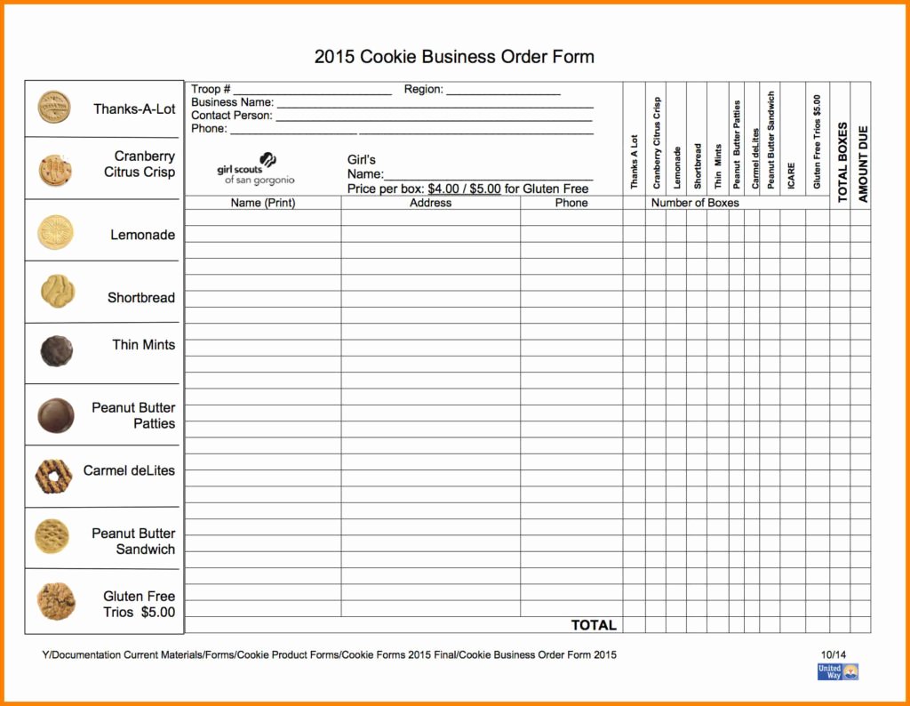 Cookie order form Template Lovely orangewafer Design