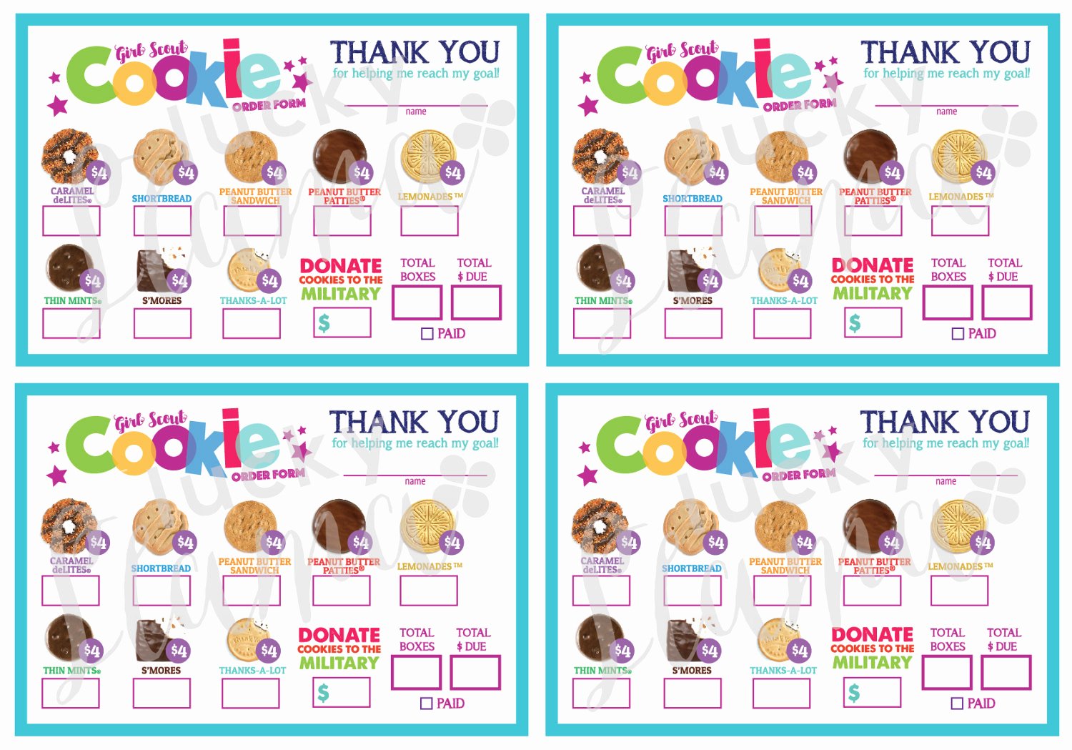 Cookie order form Template Luxury 2018 Mini Girl Scout Cookie order form Printable