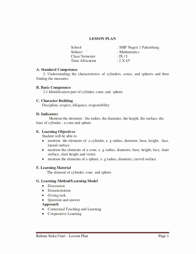 Cooperative Learning Lesson Plan Template Inspirational Lesson Plan 9th Grade Junior High School