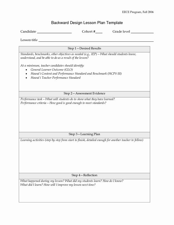 Cooperative Learning Lesson Plan Template Unique Backward Planning Template