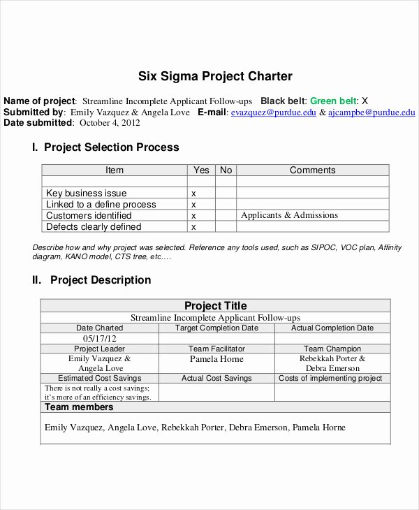 Corporate Charter Template Fresh Project Charter Template Sample