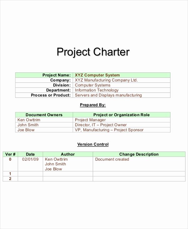 Corporate Charter Template Lovely Example Of A Project Charter Homework Sample