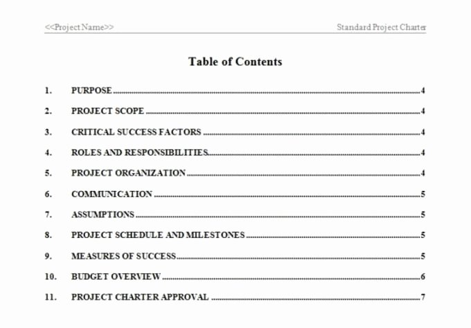 Corporate Charter Template Lovely Provide A Project Charter Template In Word format by atwood23