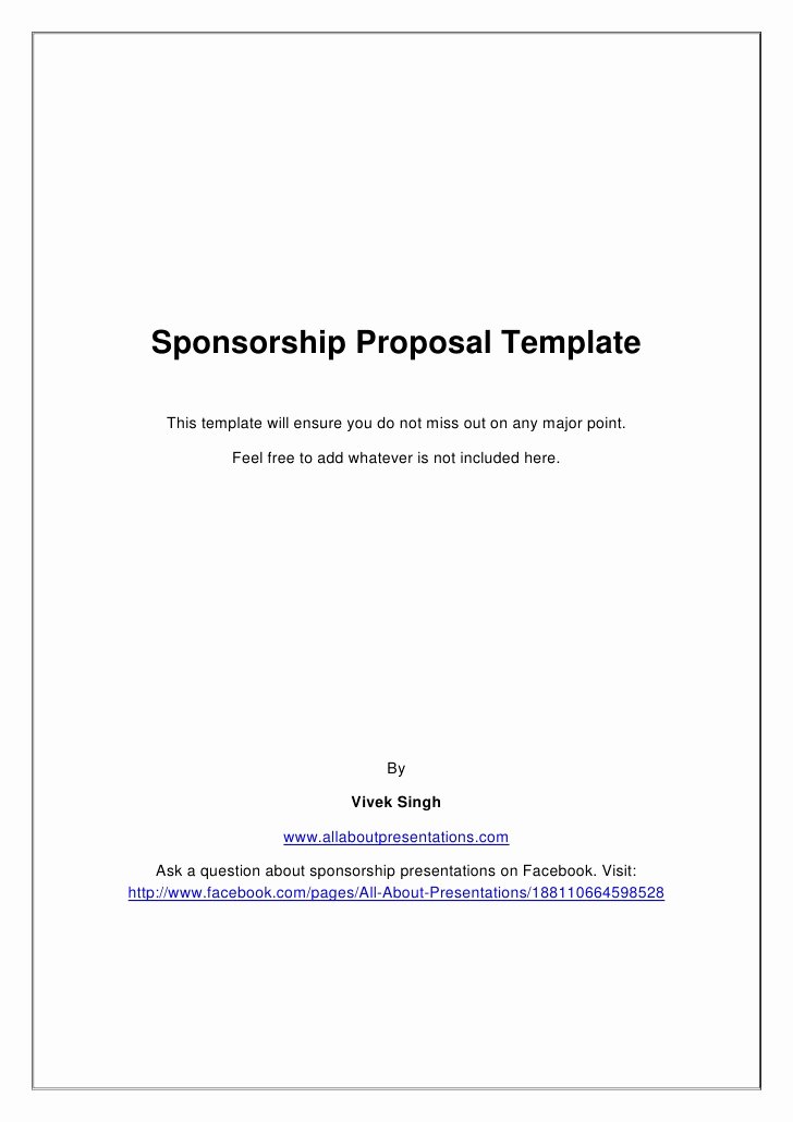 Corporate Video Proposal Template Inspirational Sponsorship Proposal Template