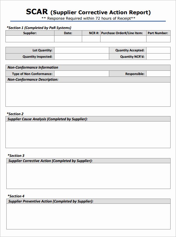 Corrective Action Preventive Action Template Elegant Corrective Action form Template Word Templates Resume