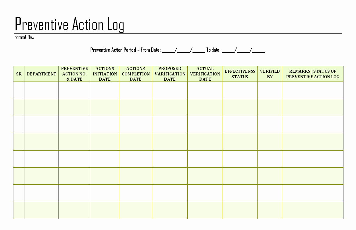 Corrective Action Preventive Action Template Fresh Download Easy Free Download Excel Ke Pdf