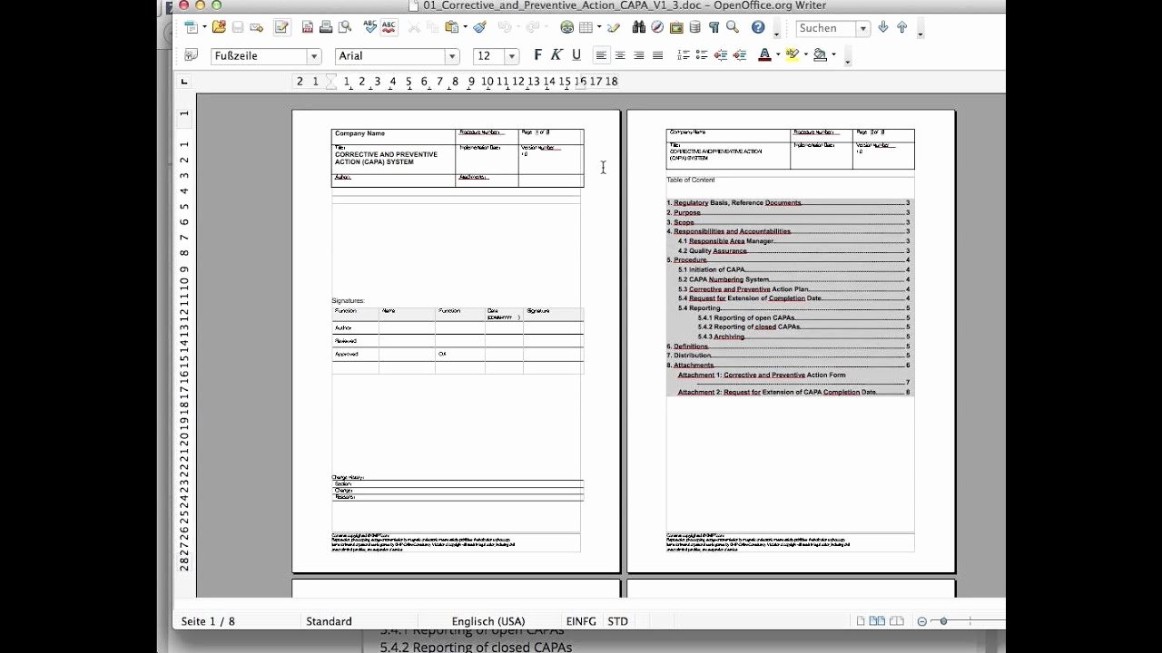 Corrective Action Preventive Action Template Inspirational Corrective and Preventive Action Capa Standard