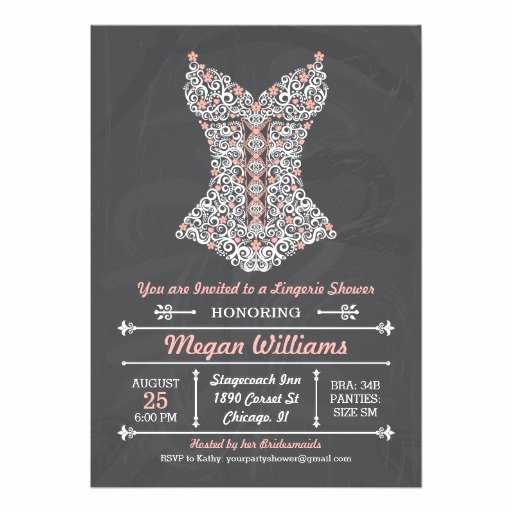 Corset Invitation Template Free Beautiful Chalkboard Lingerie Party Invitation Personalized Invite